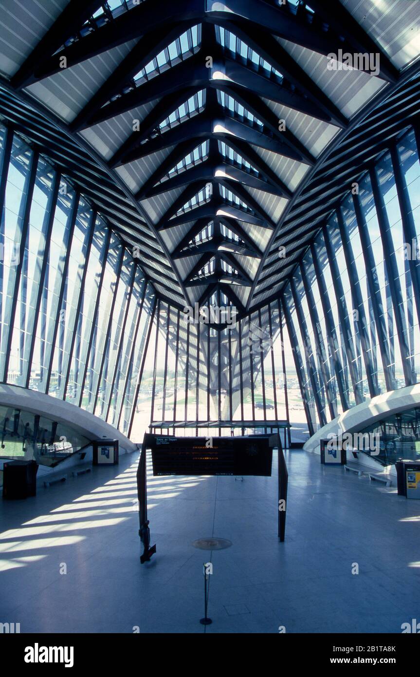 Lyon, St Exupery Airport, TGV Train Terminal Satolas, Auvergne Rhone Alpes, France Stock Photo