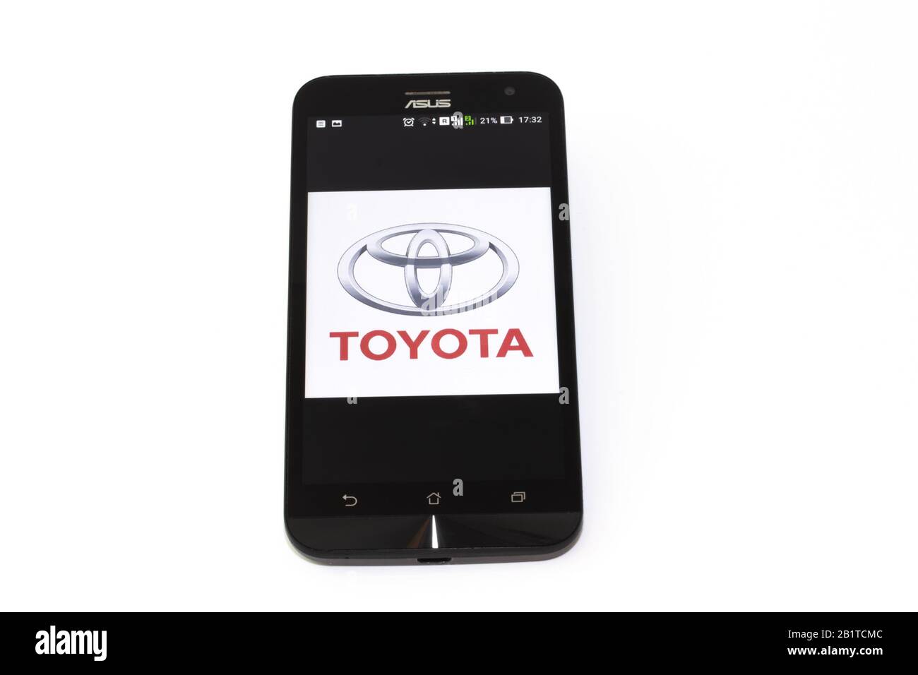 Kouvola, Finland - 23 January 2020: Toyota app logo on the screen of smartphone Asus Stock Photo