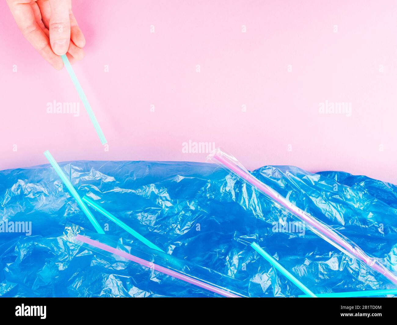 Plastic straws thrown in ocean. Pollution concept Stock Photo Alamy