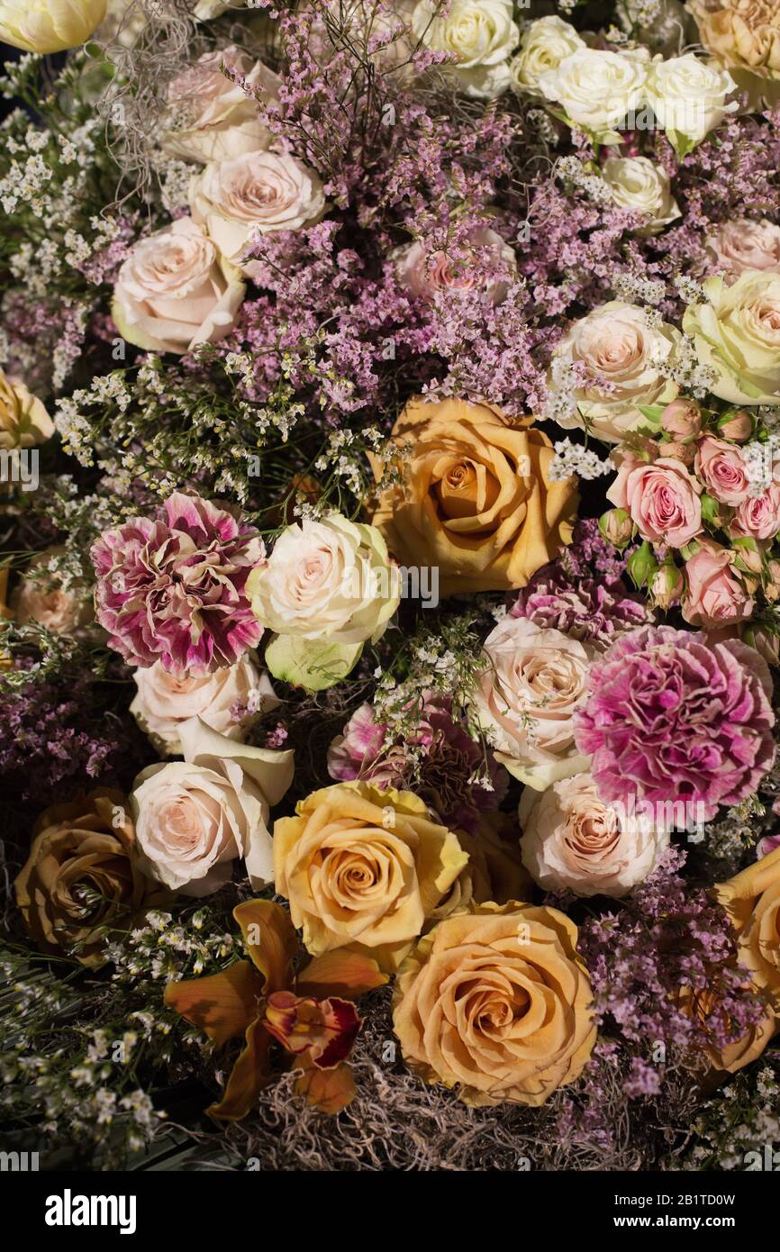 A cluster of flowers in a display at the Northwest Flower and Garden