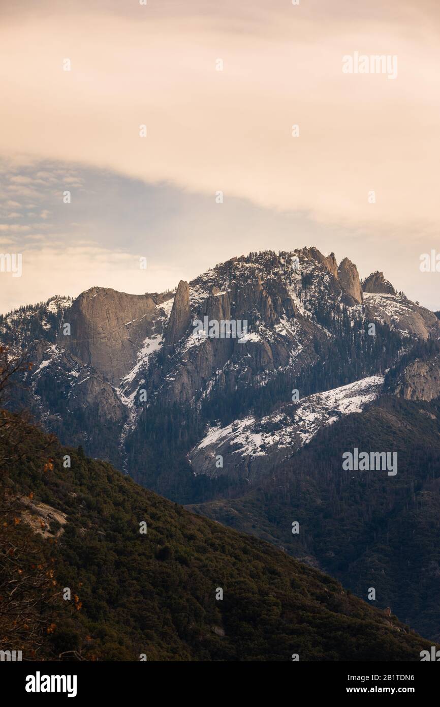 Castle Rocks North mountains at Sequoia and Kings Canyon National Park in California, United States. Stock Photo