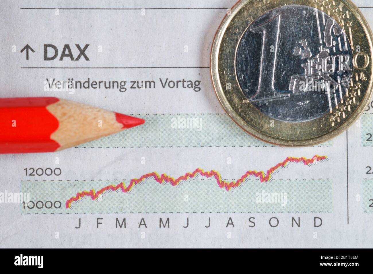 Zeitung, Börsenteil, DAX Stock Photo