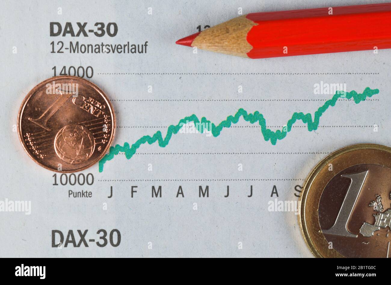 Zeitung, Börsenteil, DAX Stock Photo