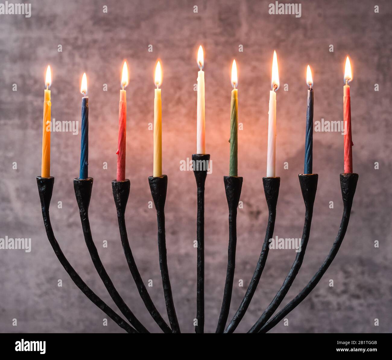 Chanukah menorah with candles hires stock photography and images Alamy