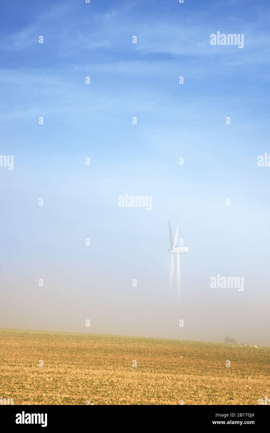 Wind turbine for sustainable energy production in Spain. Stock Photo