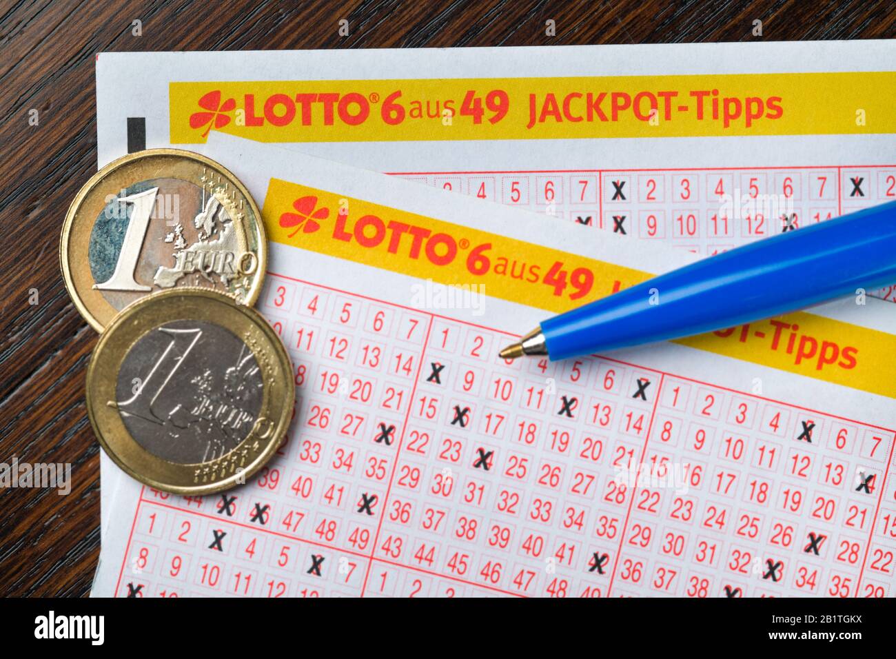 Spielschein, Lotto, 6 aus 49 Stock Photo - Alamy