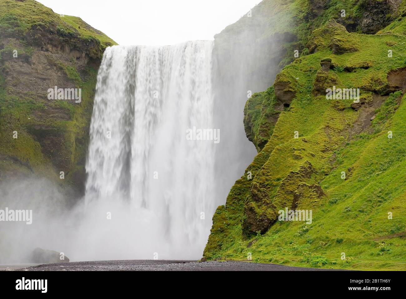 Skogafoss waterfall, Iceland, by Dominique Braud/Dembinsky Photo Assoc Stock Photo