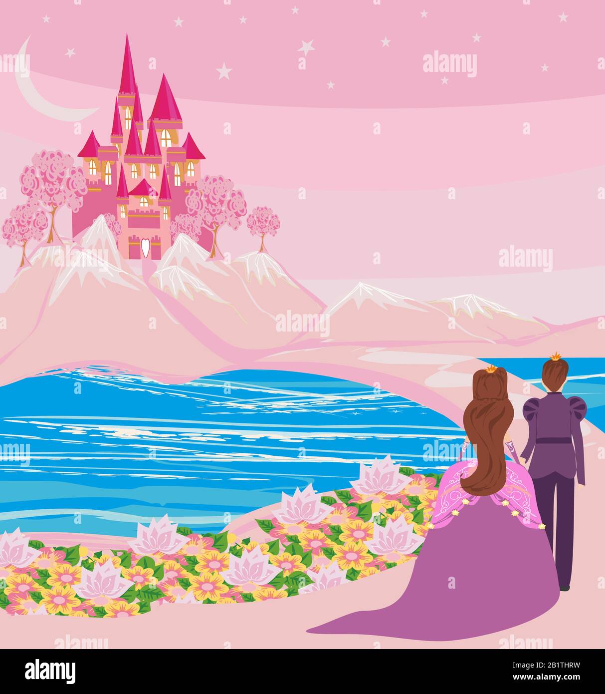 princess with prince in a magical land Stock Photo - Alamy