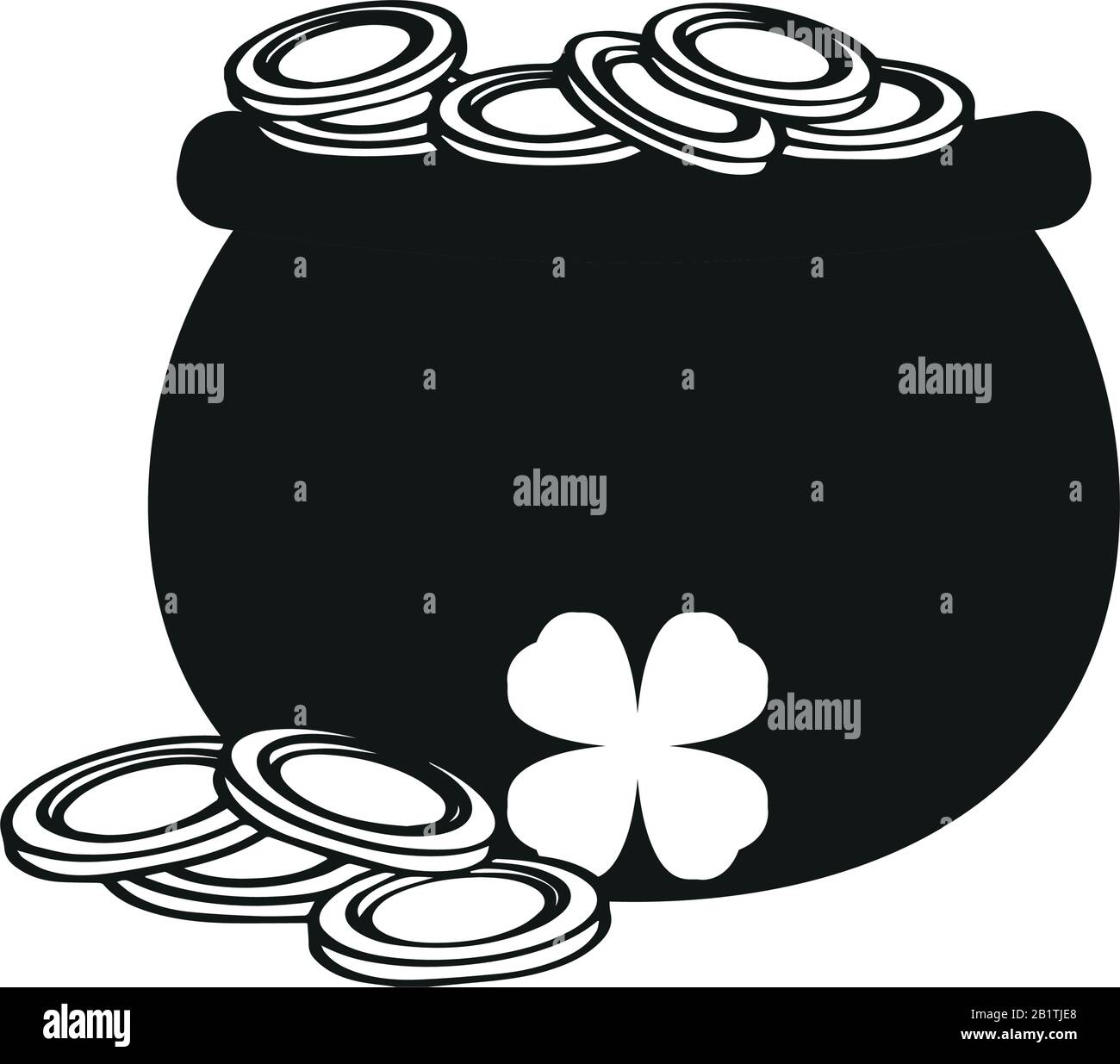 Pot with golden coins Stock Vector Image &amp; Art - Alamy