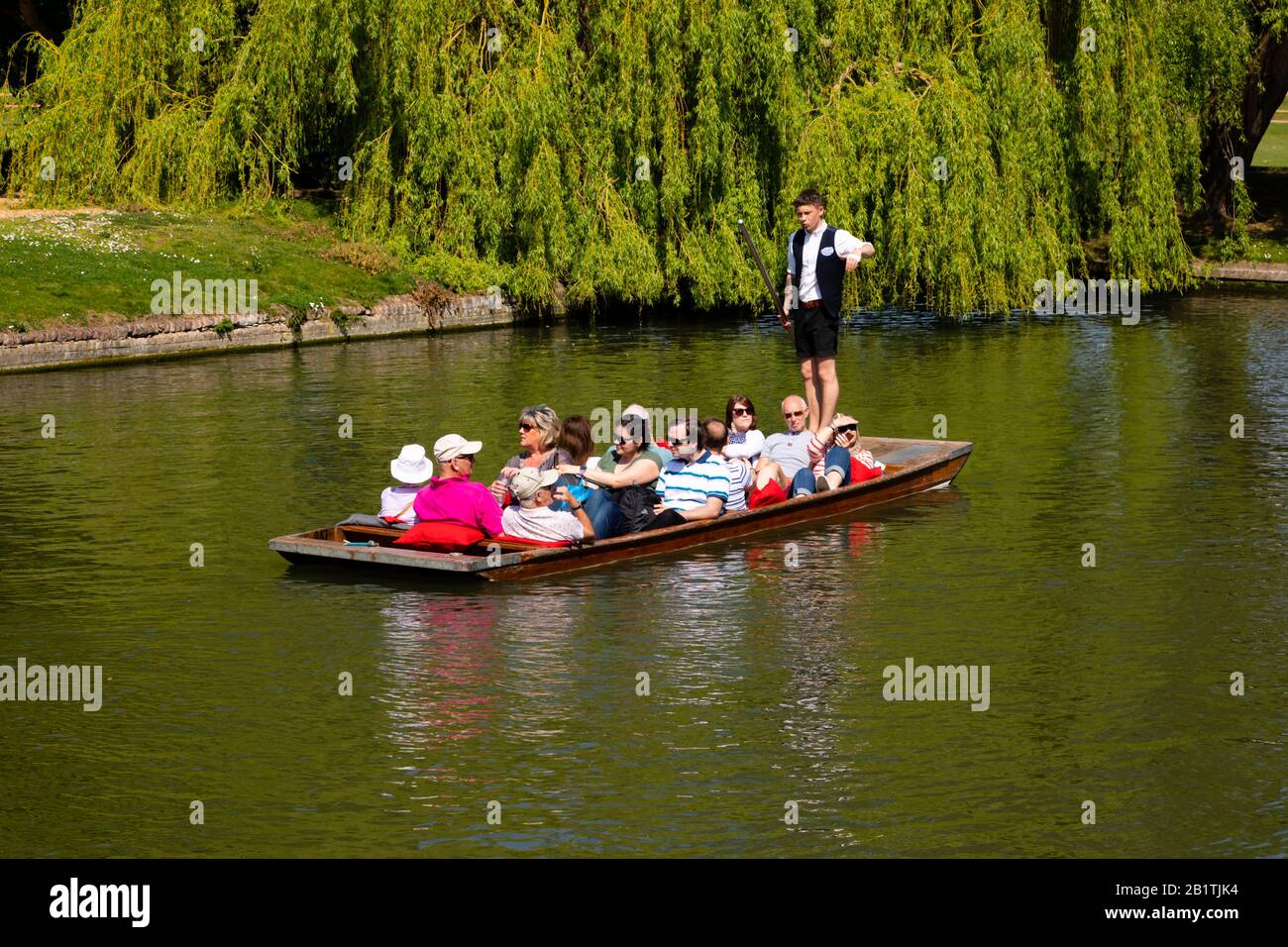 Tourists in punts on the River Cam. Cambridge, Cambridgeshire, England Stock Photo