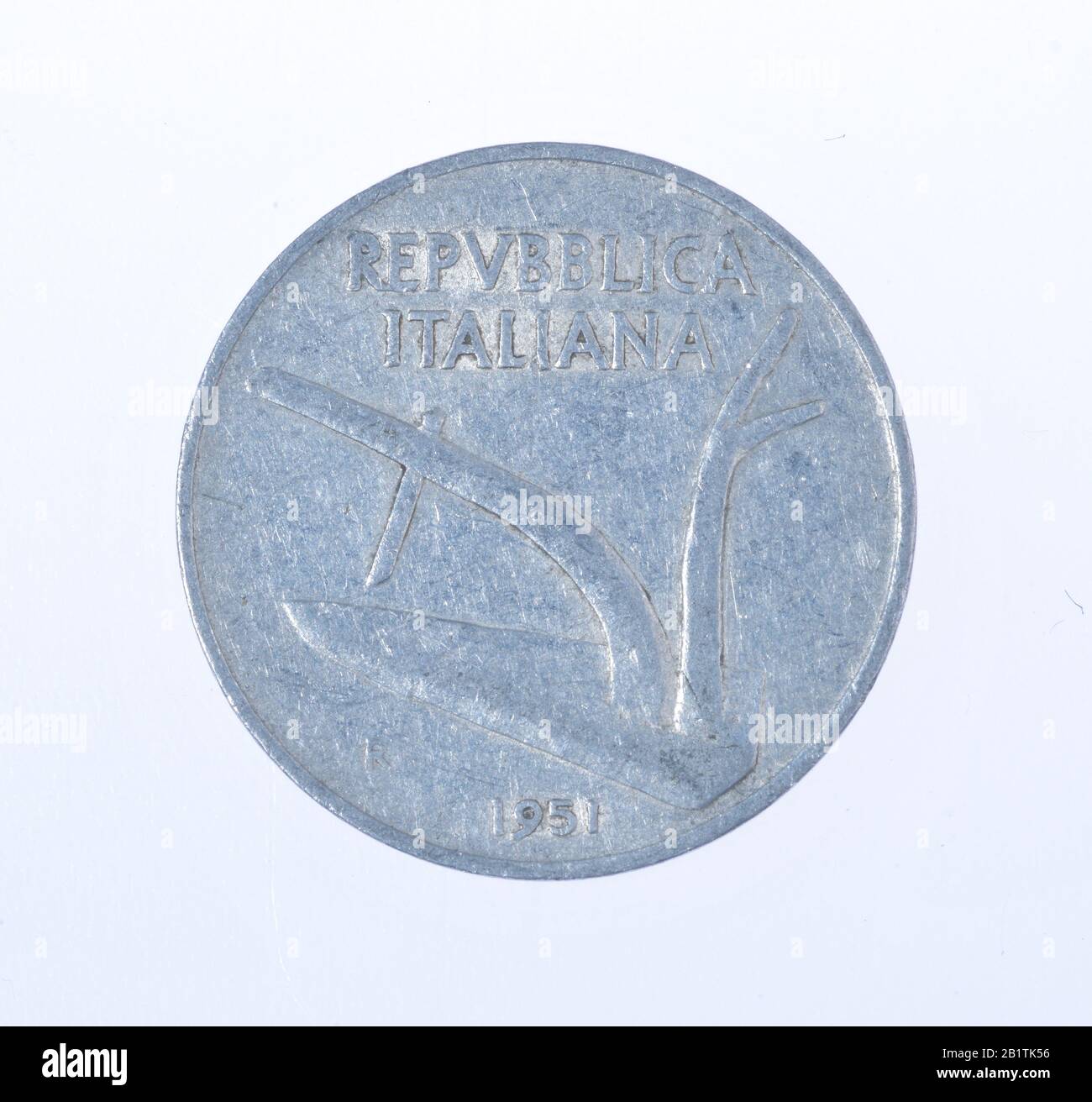 Geldmünze, 10 Lire, Italien Stock Photo