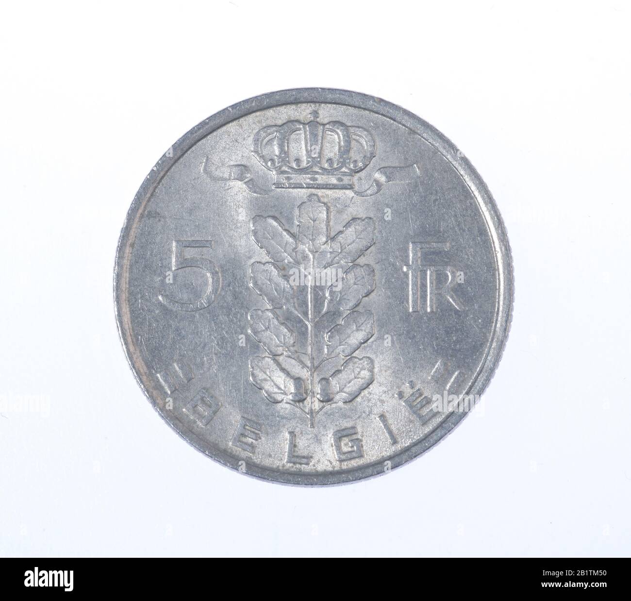 Geldmünze, 5 Franc, Belgien Stock Photo