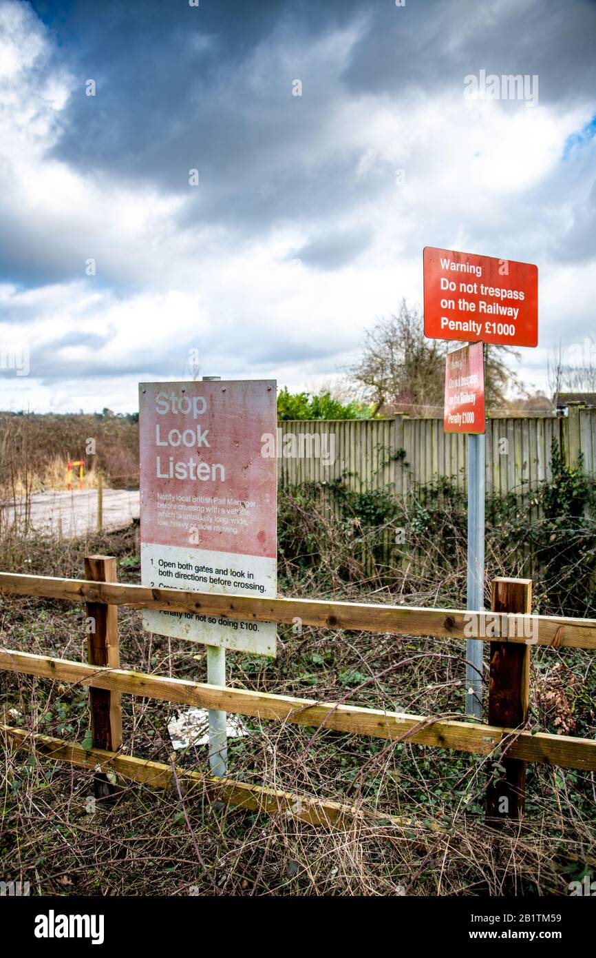 East West Rail / Verney Junction: Historic village in Buckinghamshire. Site of new railway line connecting Oxford and Cambridge. 27/02/20 / UK Stock Photo