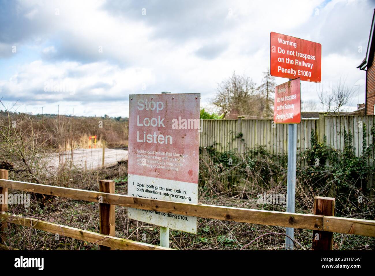 East West Rail / Verney Junction: Historic village in Buckinghamshire. Site of new railway line connecting Oxford and Cambridge. 27/02/20 / UK Stock Photo