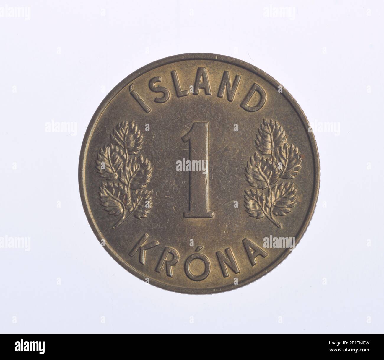 Geldmünze, 1 Krona, Island Stock Photo