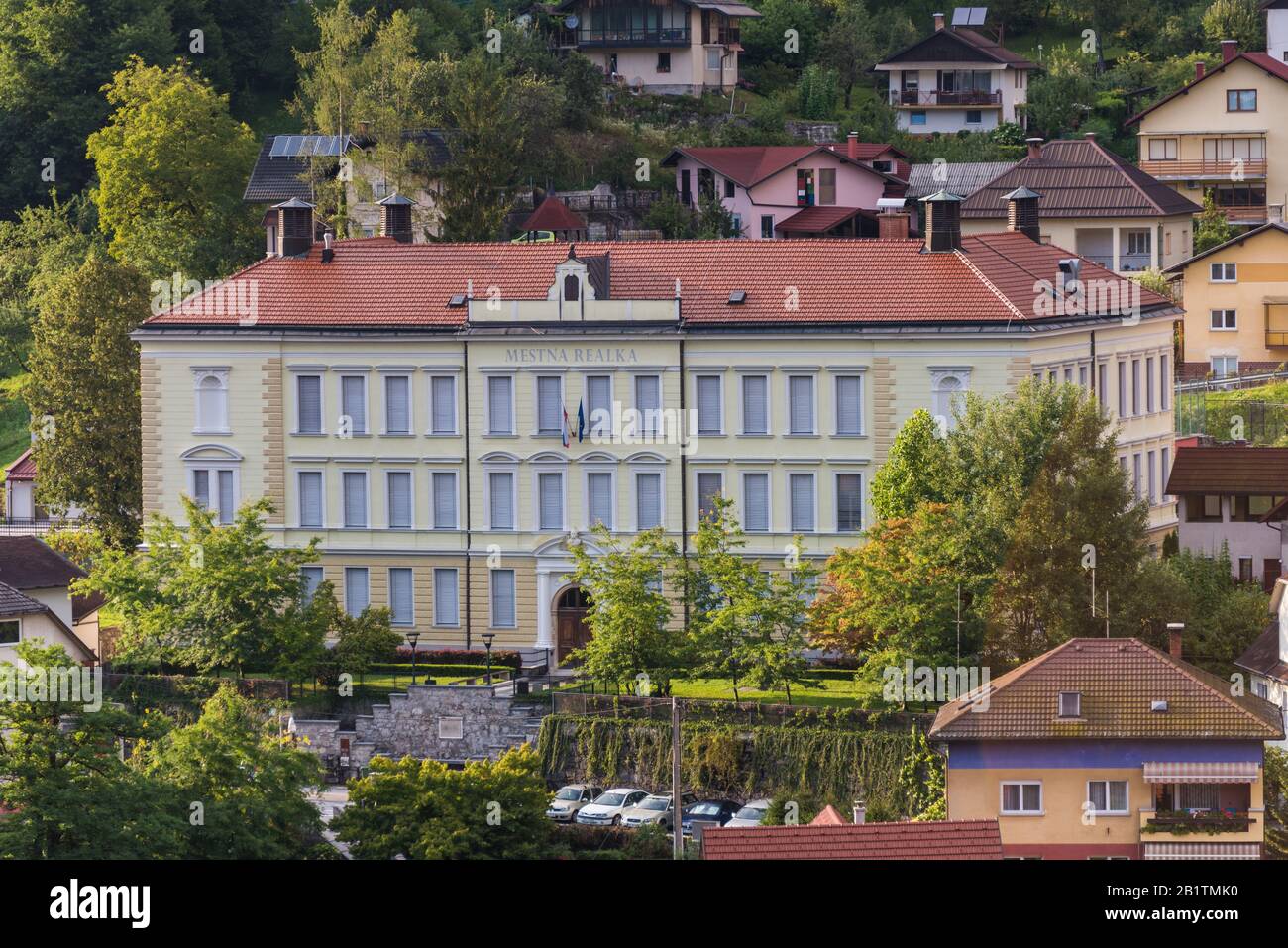 Jurija Vege gymnasium the first of its kind in Slovenian language Stock Photo