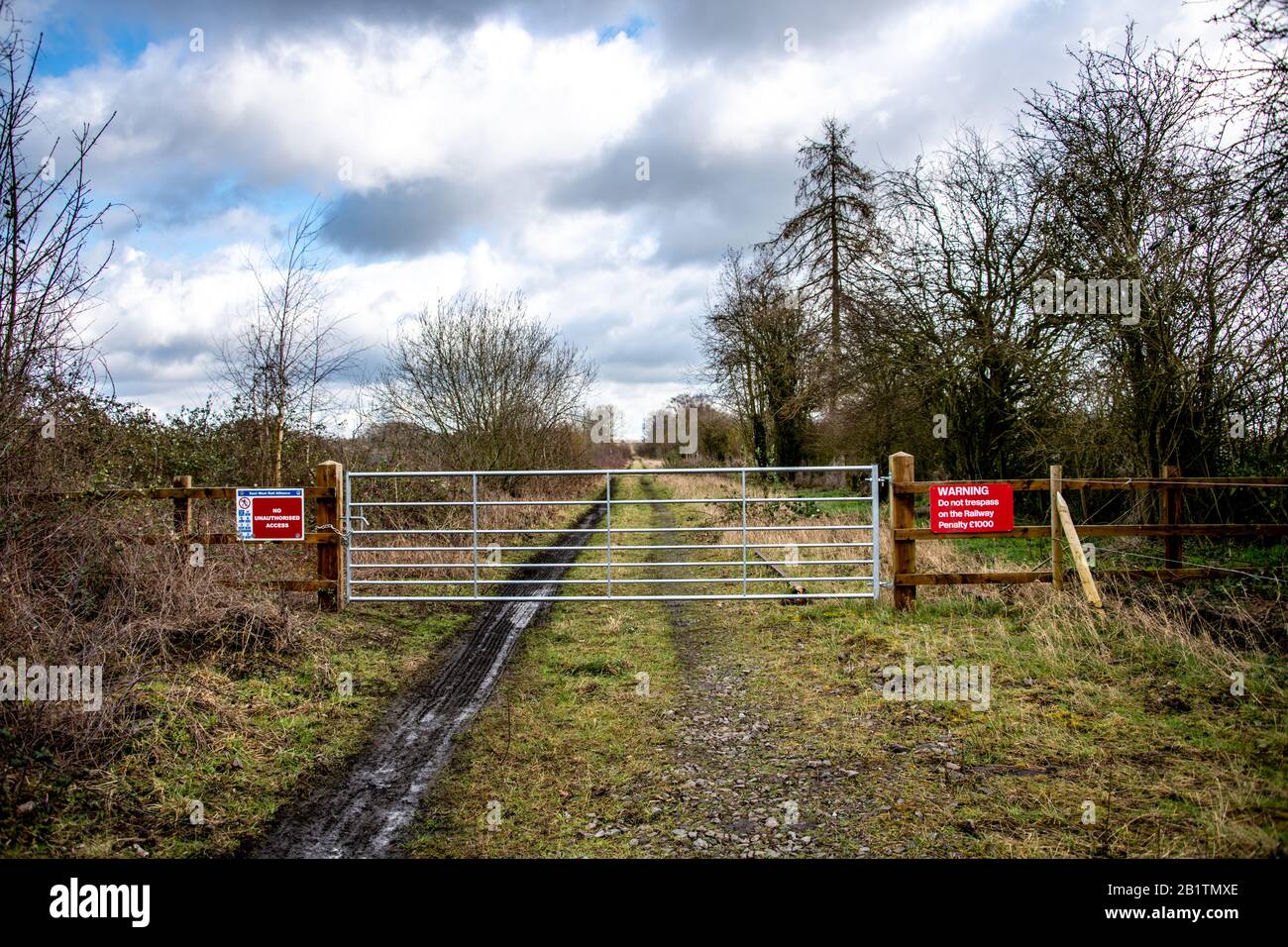 East West Rail / Verney Junction: Historic village in Buckinghamshire. Site of new railway line connecting Oxford and Cambridge. 27/02/20 / UK Stock Photo