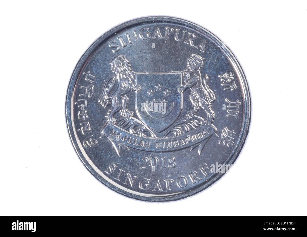 Geldmünze, 20 Cent, Singapur Stock Photo