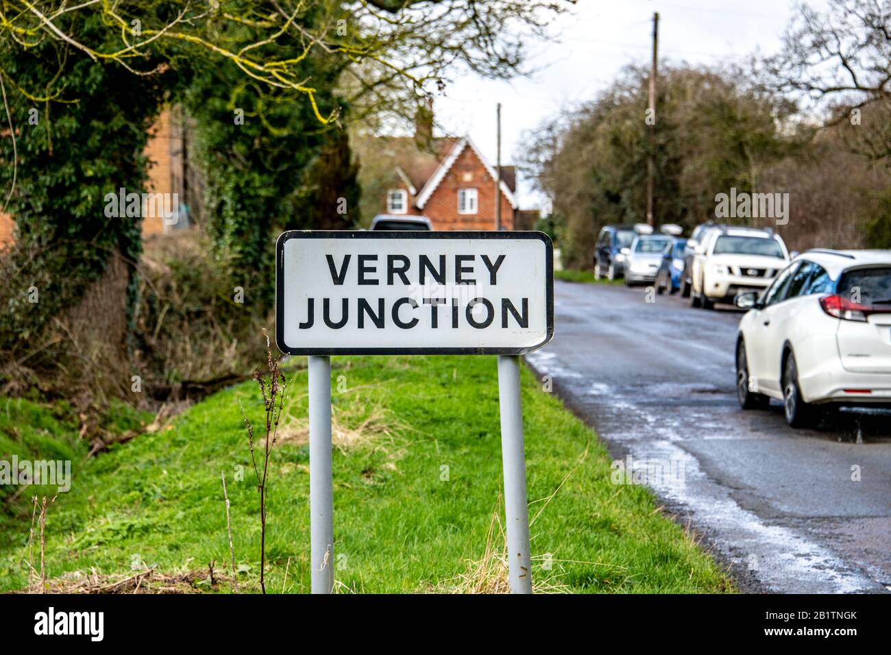 East West Rail / Verney Junction: Historic village in Buckinghamshire. Site of new railway line connecting Oxford and Cambridge. 27/02/20 / UK Stock Photo