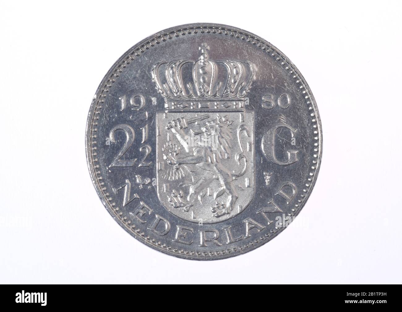 Geldmünze, 2 1/2 Gulden, Niederlande Stock Photo