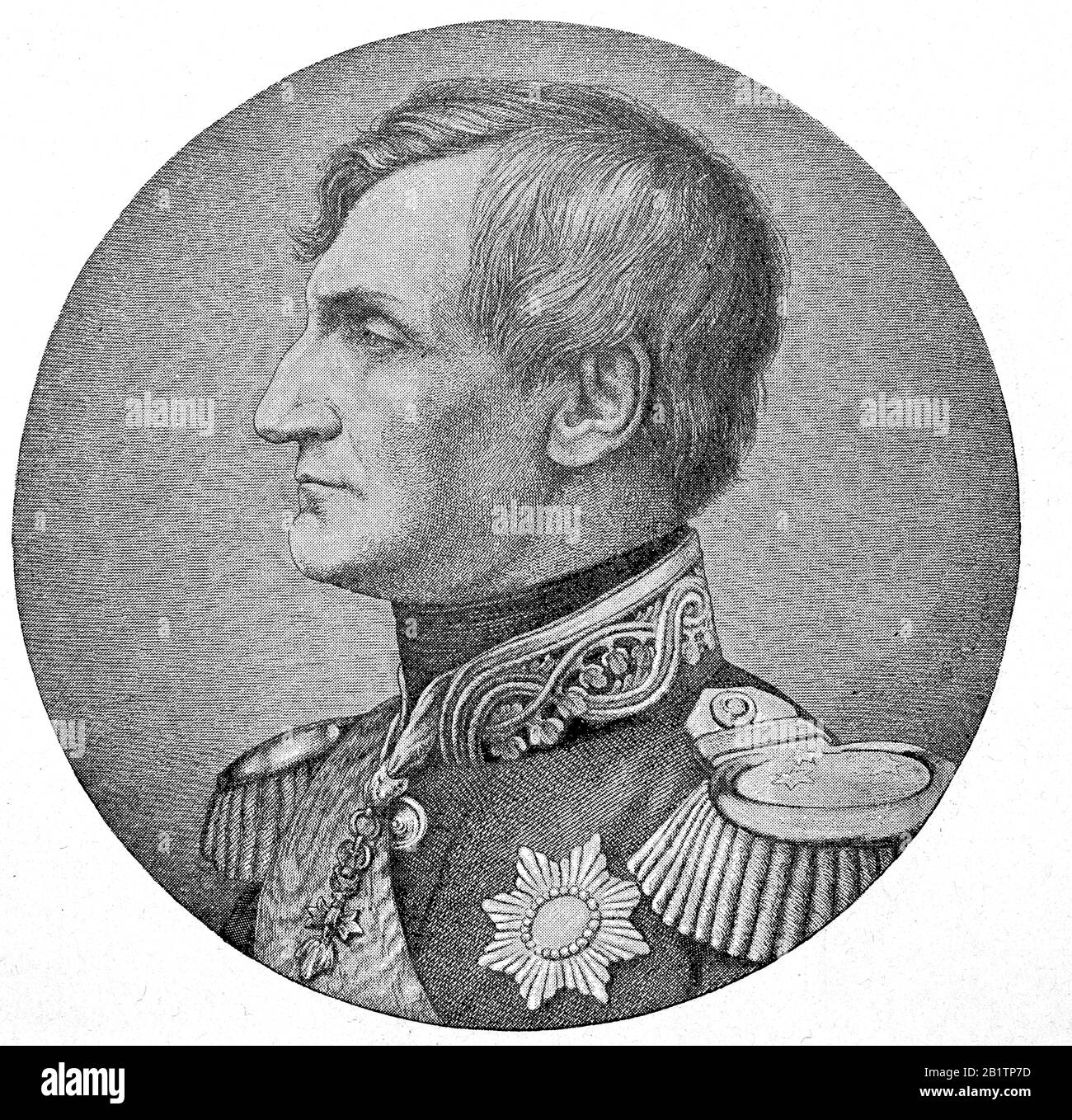 John, Johann, 12 December 1801 - 29 October 1873, was a King of Saxony and a member of the House of Wettin  /  Johann von Sachsen, vollständiger Name Johann Nepomuk Maria Joseph Anton Xaver Vincenz Aloys Franz de Paula Stanislaus Bernhard Paul Felix Damasus, regierte nach dem Tod seines Bruders Friedrich August II. ab 1854 als König Johann das Königreich Sachsen, Historisch, digital improved reproduction of an original from the 19th century / digitale Reproduktion einer Originalvorlage aus dem 19. Jahrhundert Stock Photo