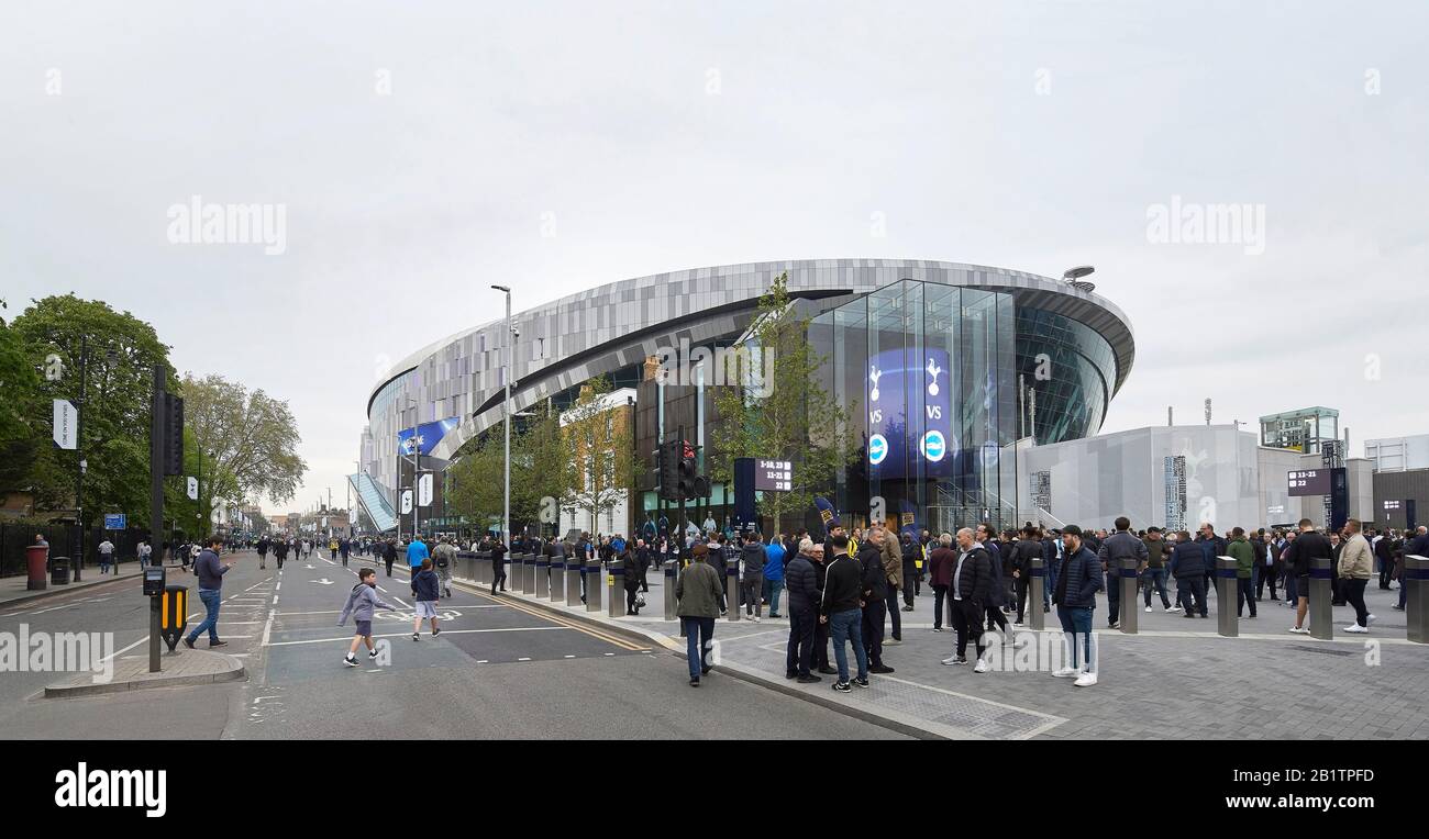 Tottenham High Road and and fans arriving on match day. The New