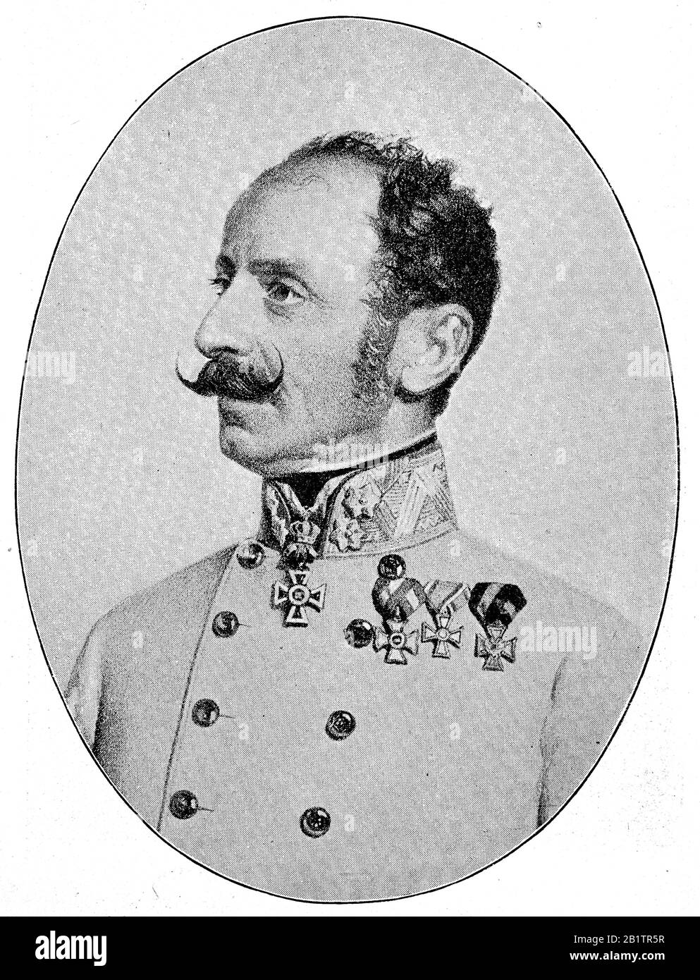 Ludwig August Ritter von Benedek, 14 July 1804 - 27 April 1881, also known as Lajos Benedek, was an Austrian general  /  Ludwig August Ritter von Benedek, ein österreichischer Feldzeugmeister ungarischer Nationalität. Er kommandierte die kaiserliche Armee im Jahre 1866 in der Schlacht bei Königgrätz gegen die preußische Armee, Historisch, digital improved reproduction of an original from the 19th century / digitale Reproduktion einer Originalvorlage aus dem 19. Jahrhundert Stock Photo