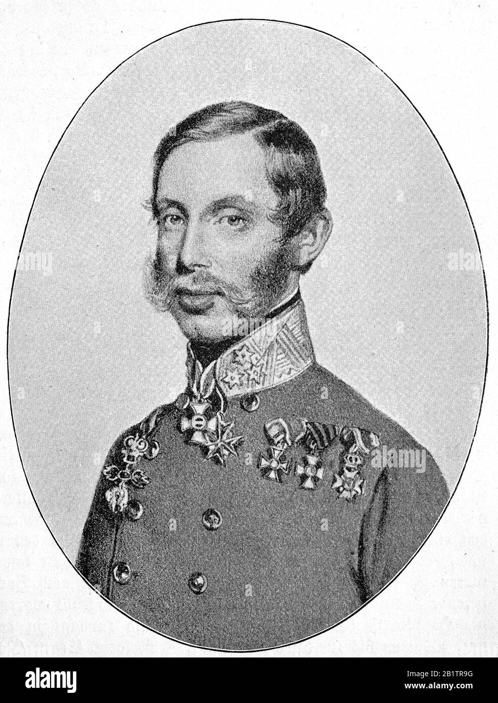 Archduke Albrecht Friedrich Rudolf Dominik of Austria, Duke of Teschen, 3 August 1817 - 18 February 1895, was an Austrian Habsburg general  /  Erzherzog Albrecht Friedrich Rudolf von Österreich-Teschen, Erzherzog von Österreich, Herzog von Teschen sowie Feldmarschall und Generalinspektor der österreichisch-ungarischen Armee, Historisch, digital improved reproduction of an original from the 19th century / digitale Reproduktion einer Originalvorlage aus dem 19. Jahrhundert Stock Photo