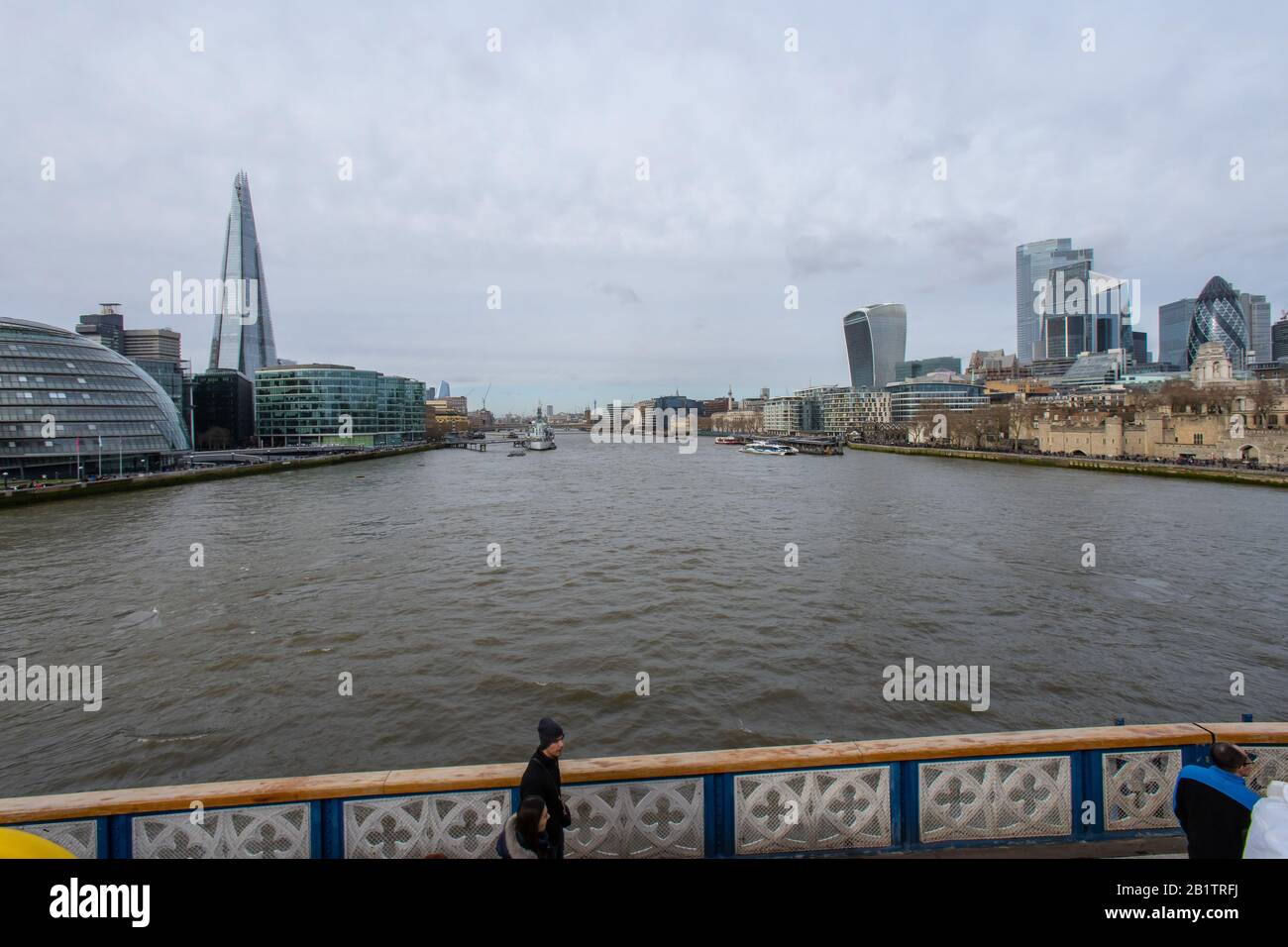 View of London from the Tower Bridge Stock Photo