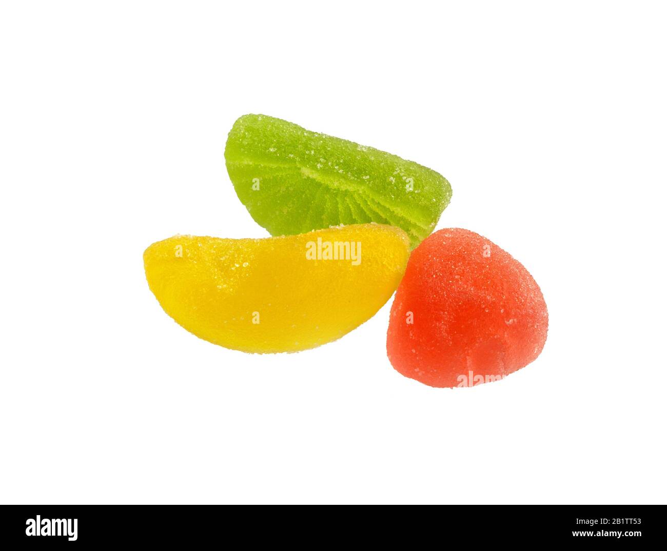 Fruit jellies. Jelly candies isolated on a white background. Different