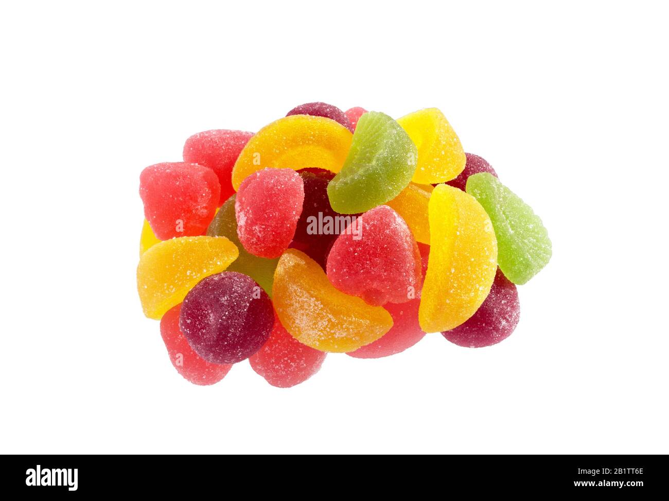 Fruit jellies. Jelly candies isolated on a white background. Different