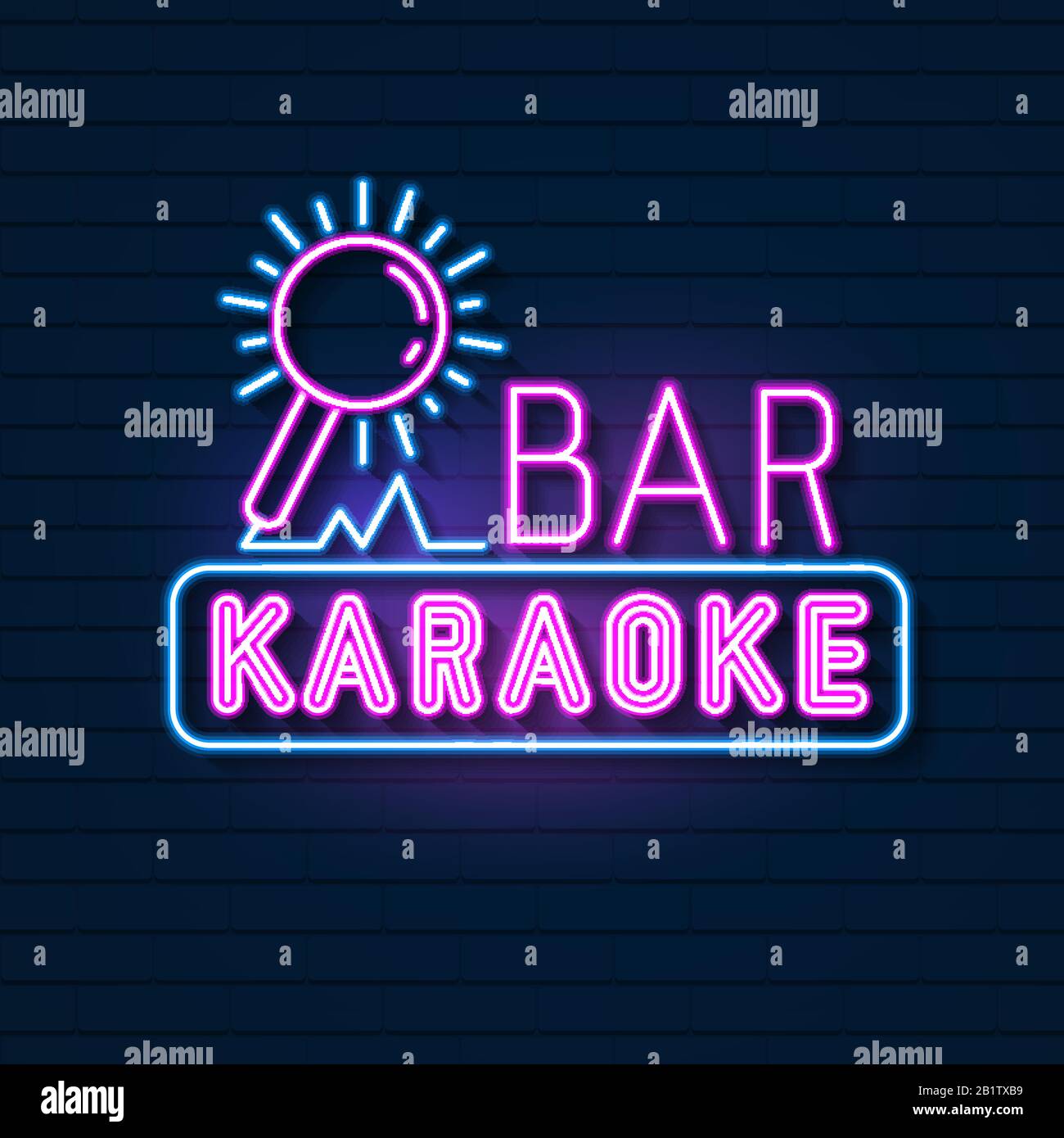 Karaoke Bar Neon Signboard. Led Neon Light Sign Display. Vector Stock Vector Image & Art Alamy