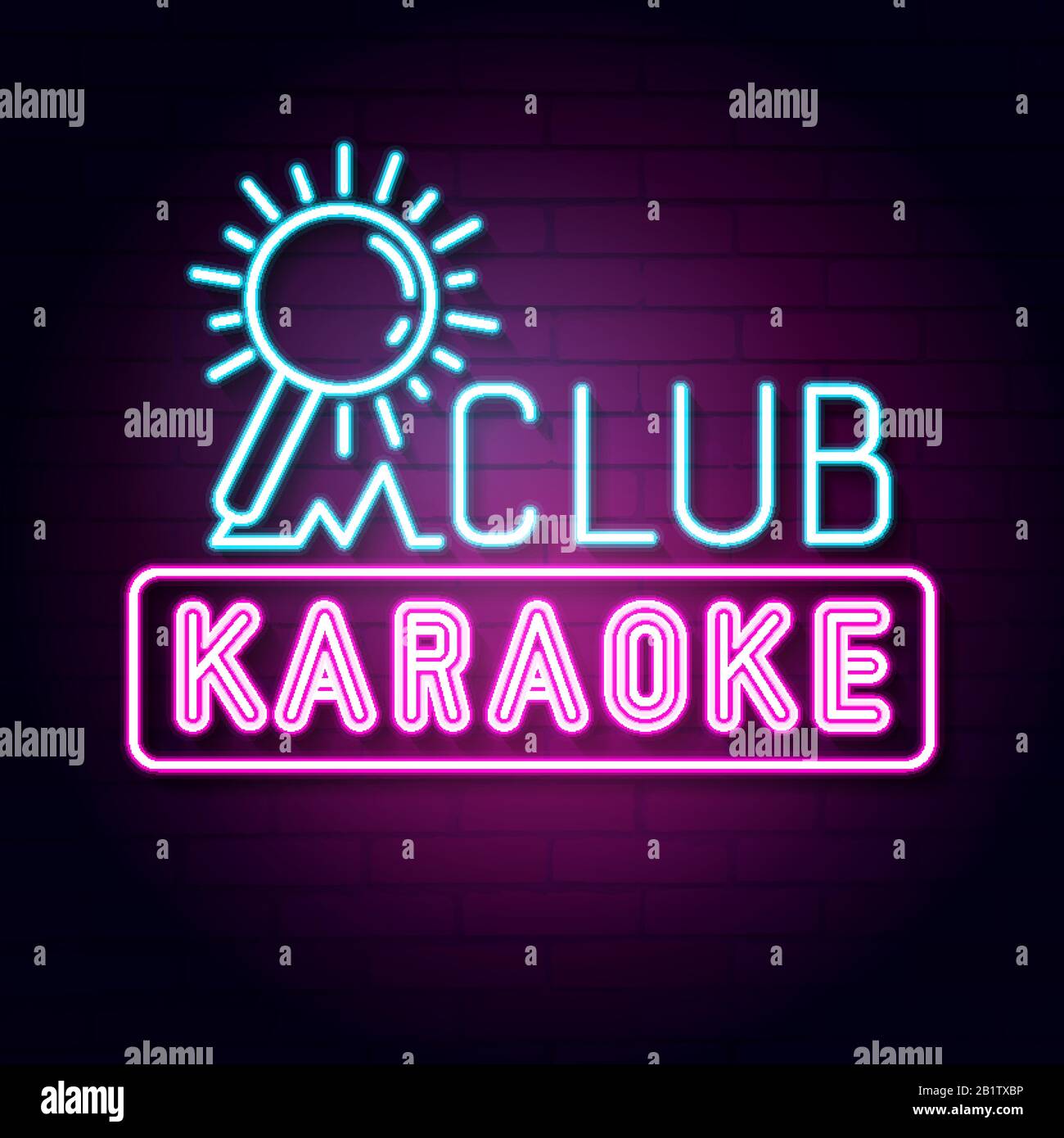 Karaoke Bar Neon Signboard. Led Neon Light Sign Display. Vector Stock Vector Image & Art Alamy