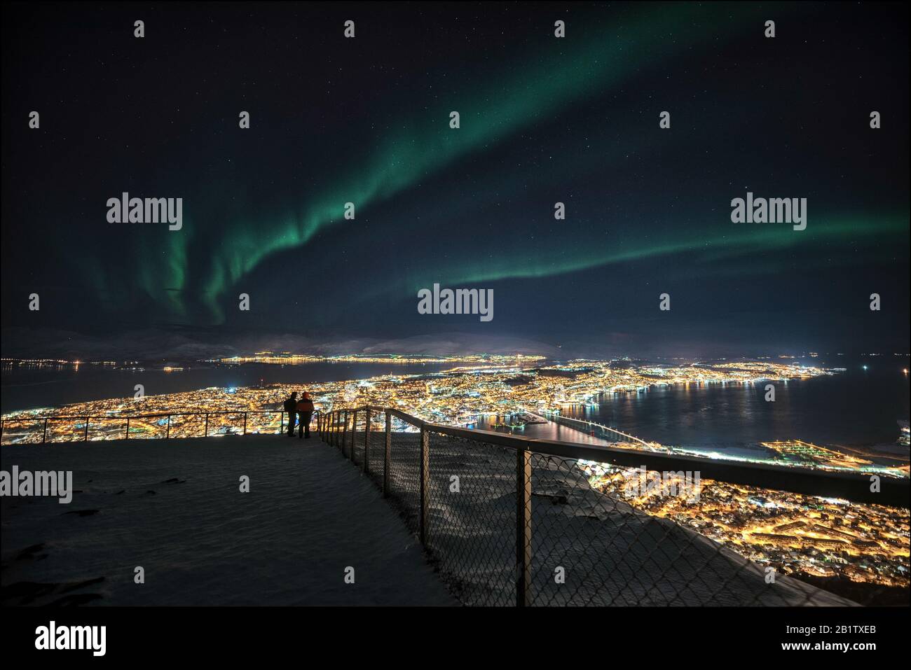 Northern lights / aurora borealis in Tromsø, Norway Stock Photo