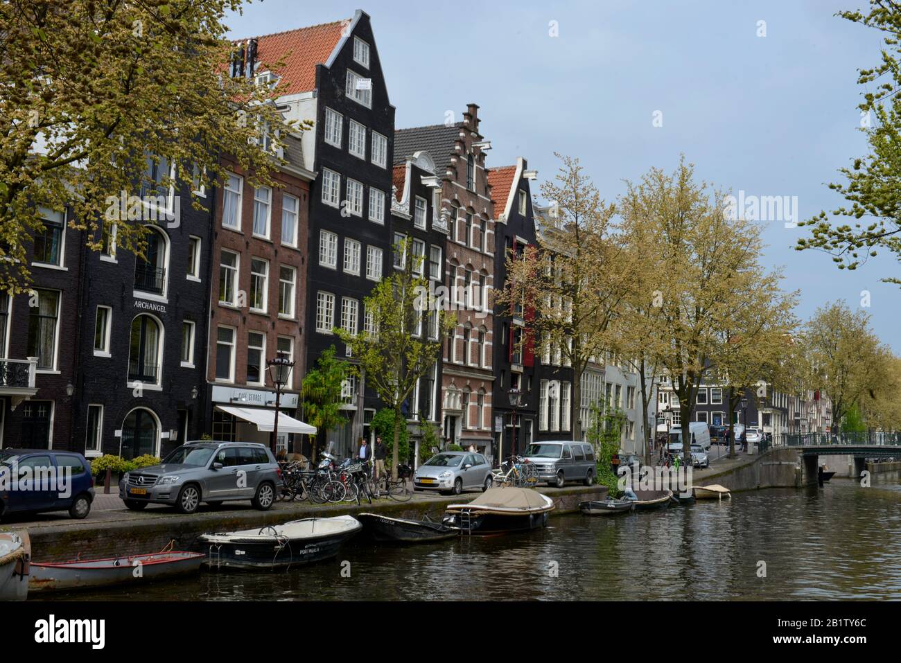 Grachtenhaeuser, Leidsegracht, Amsterdam, Niederlande Stock Photo
