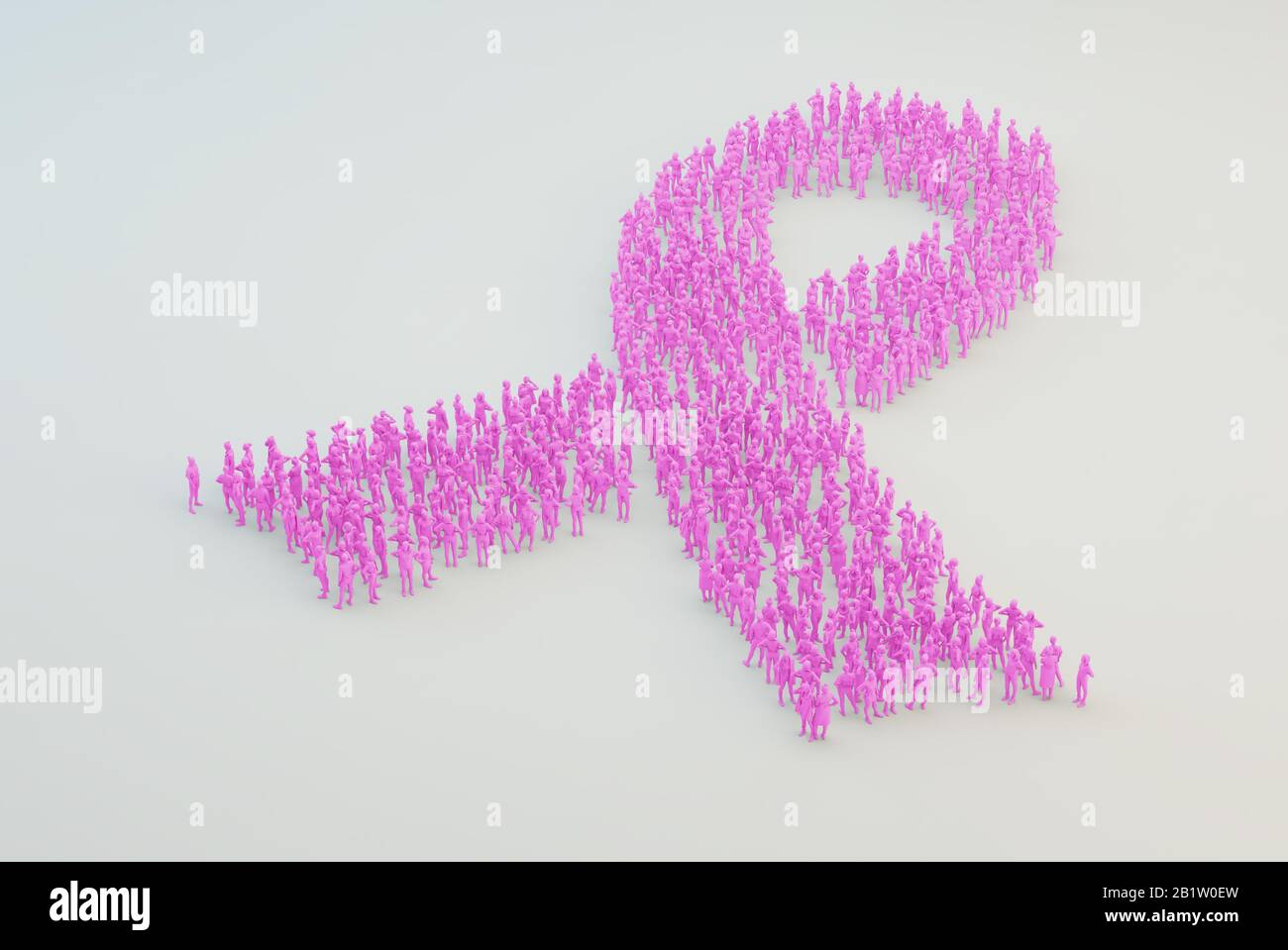 Cancer Awereness Ribbon - 3D illustration of women's health issues Stock Photo