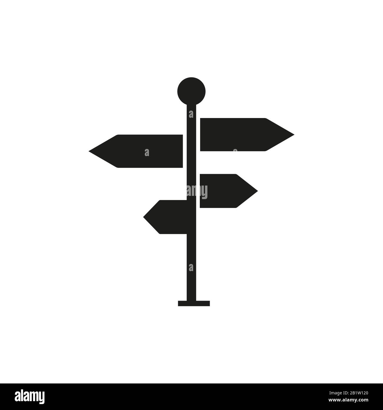 The signpost icon vector, solid illustration, pictogram isolated on ...