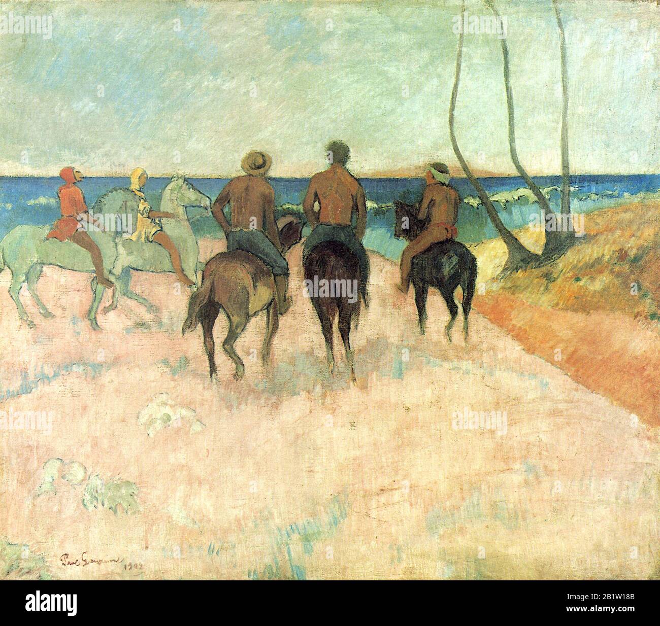 Horsemen on the Beach (Cavaliers sur la plage) (1902) 19th Century Painting by Paul Gauguin - Very high resolution and quality image Stock Photo