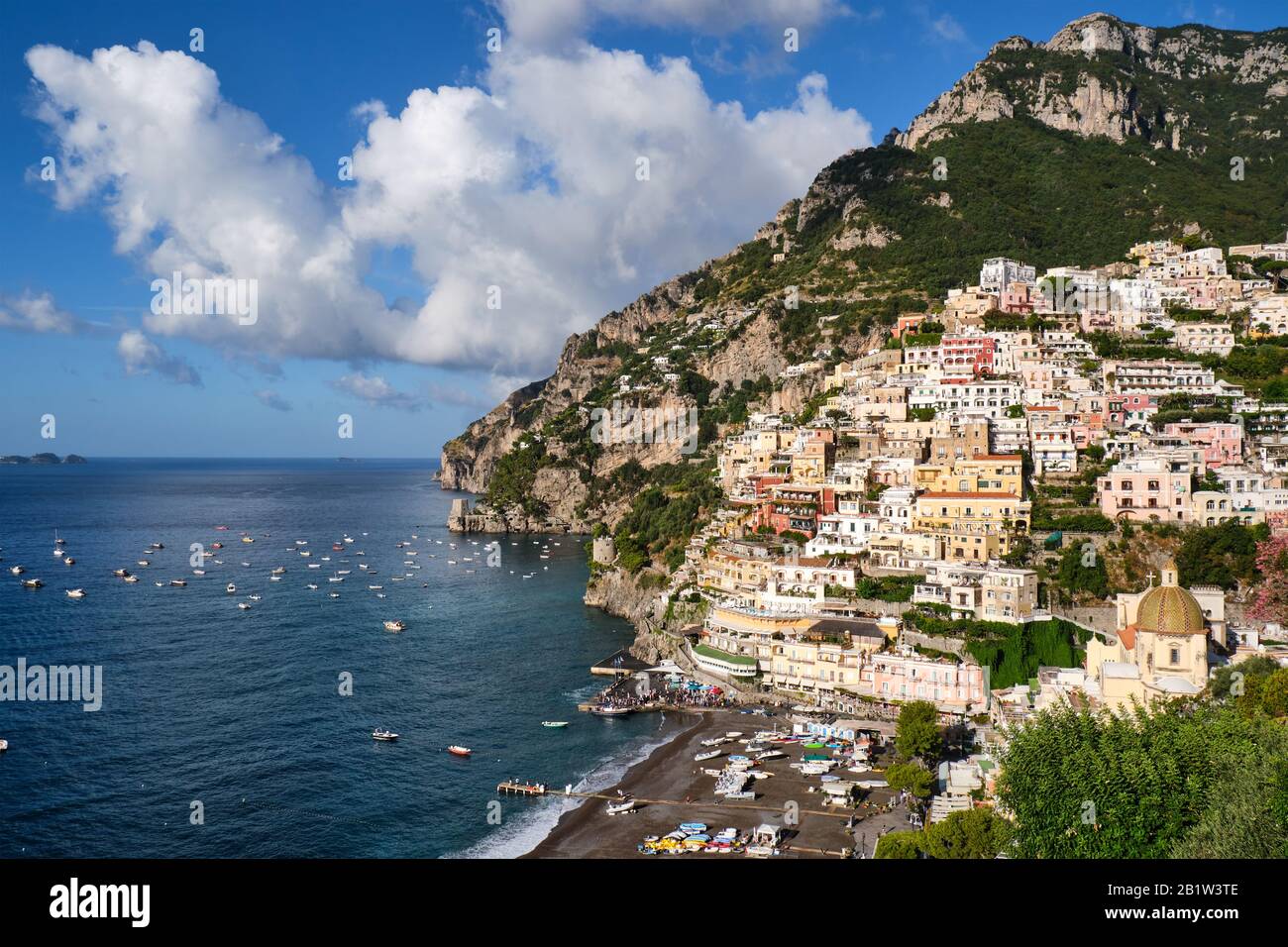 The famous village of Positano on the italian Amalfi Coast Stock Photo