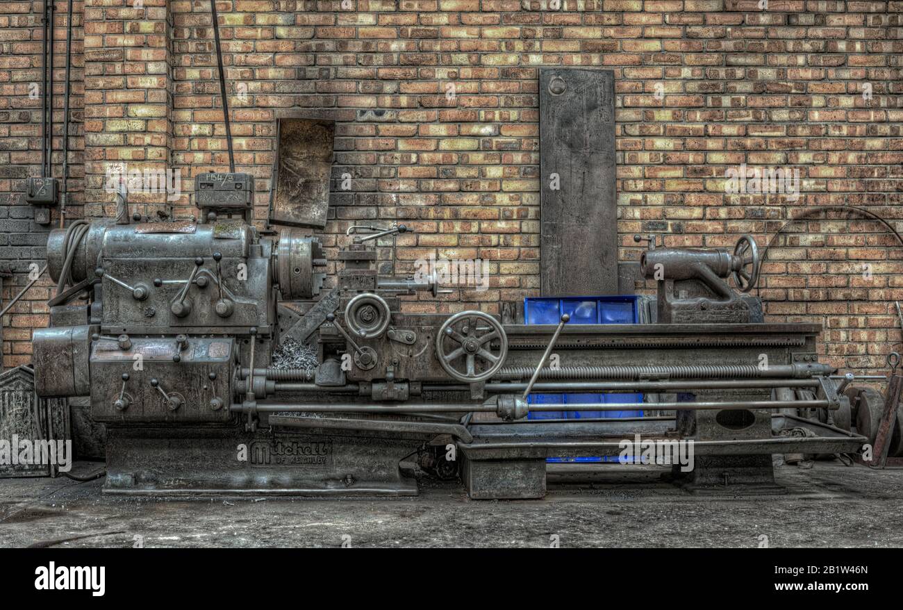 Abandoned tube engineering factory in England. Stock Photo