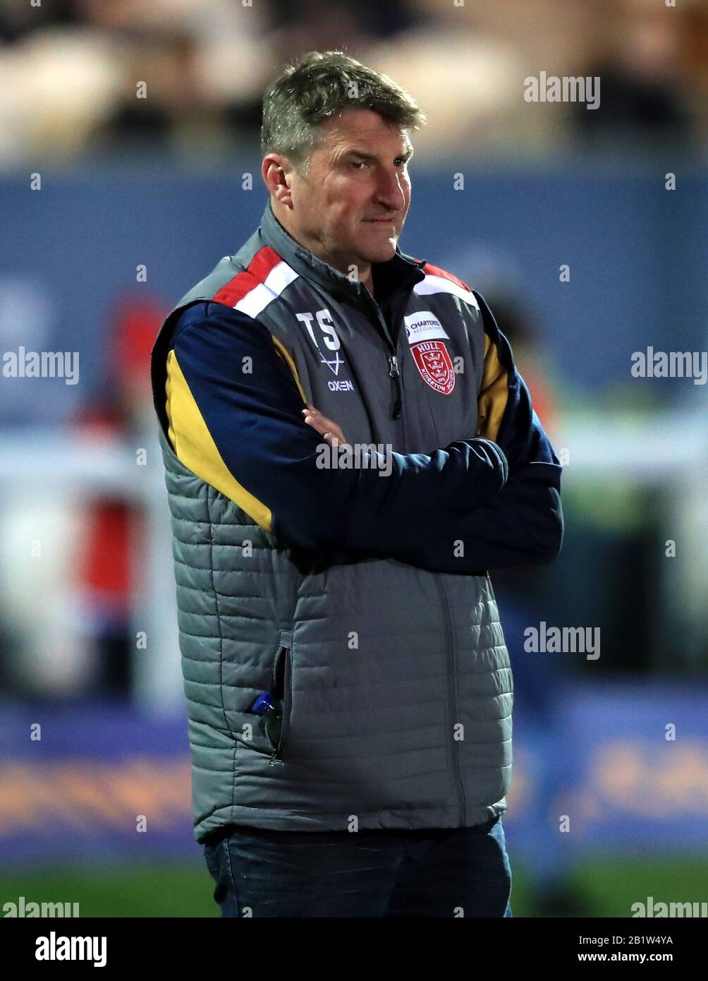 Hull KR head coach Tony Smith during the Betfred Super League match at Craven Park, Hull. Stock Photo
