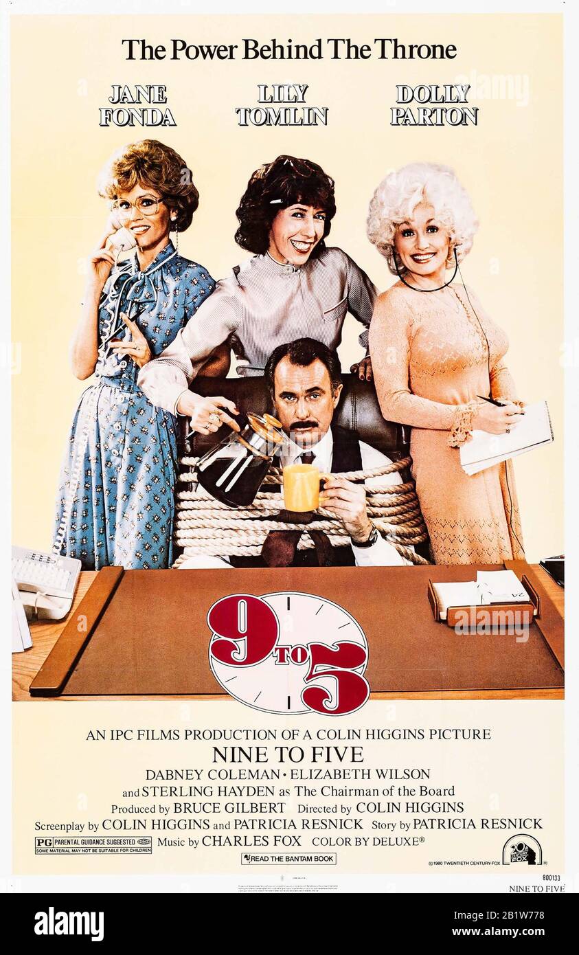 Poster - Jane Fonda, Lily Tomlin, Dolly Parton, '9 to 5' (1980) (aka Nine to Five) Photo Credit: 20th Century Fox / The Hollywood Archive  File Reference # 33962-310THA Stock Photo