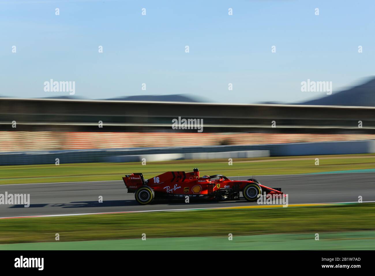 Charles Leclerc of Scuderia Ferrari during F1 winter testing in Circuit