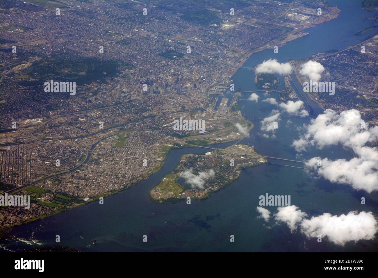 Montreal, St- Lawrence Aerial view, Canada Stock Photo