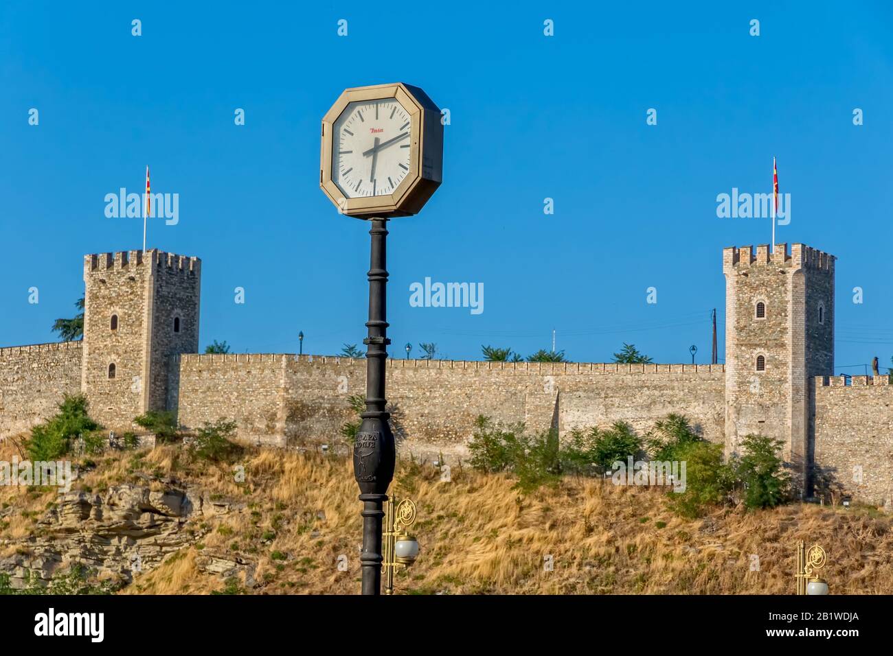 Skopje old clock Stock Photo Alamy