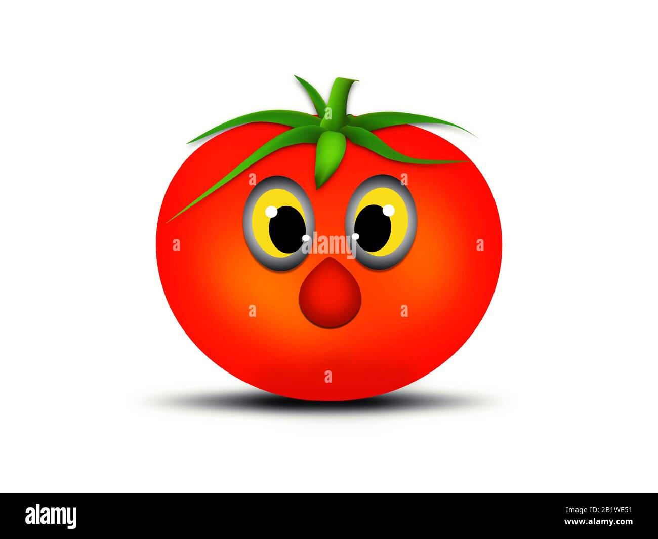 Funny tomato illustration on the white background Stock Photo - Alamy