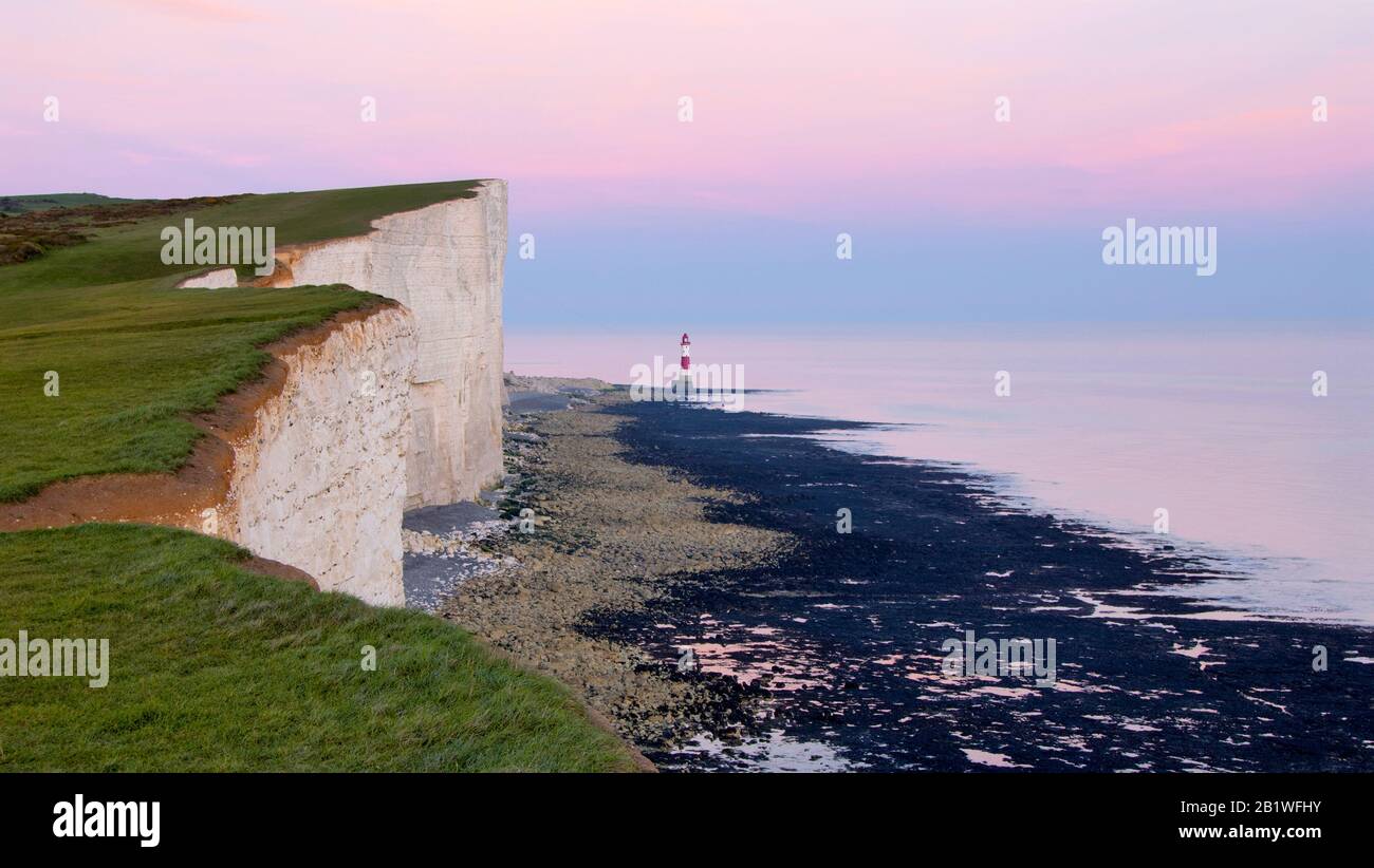 Beachy Head Lighthouse - East Sussex. Stock Photo