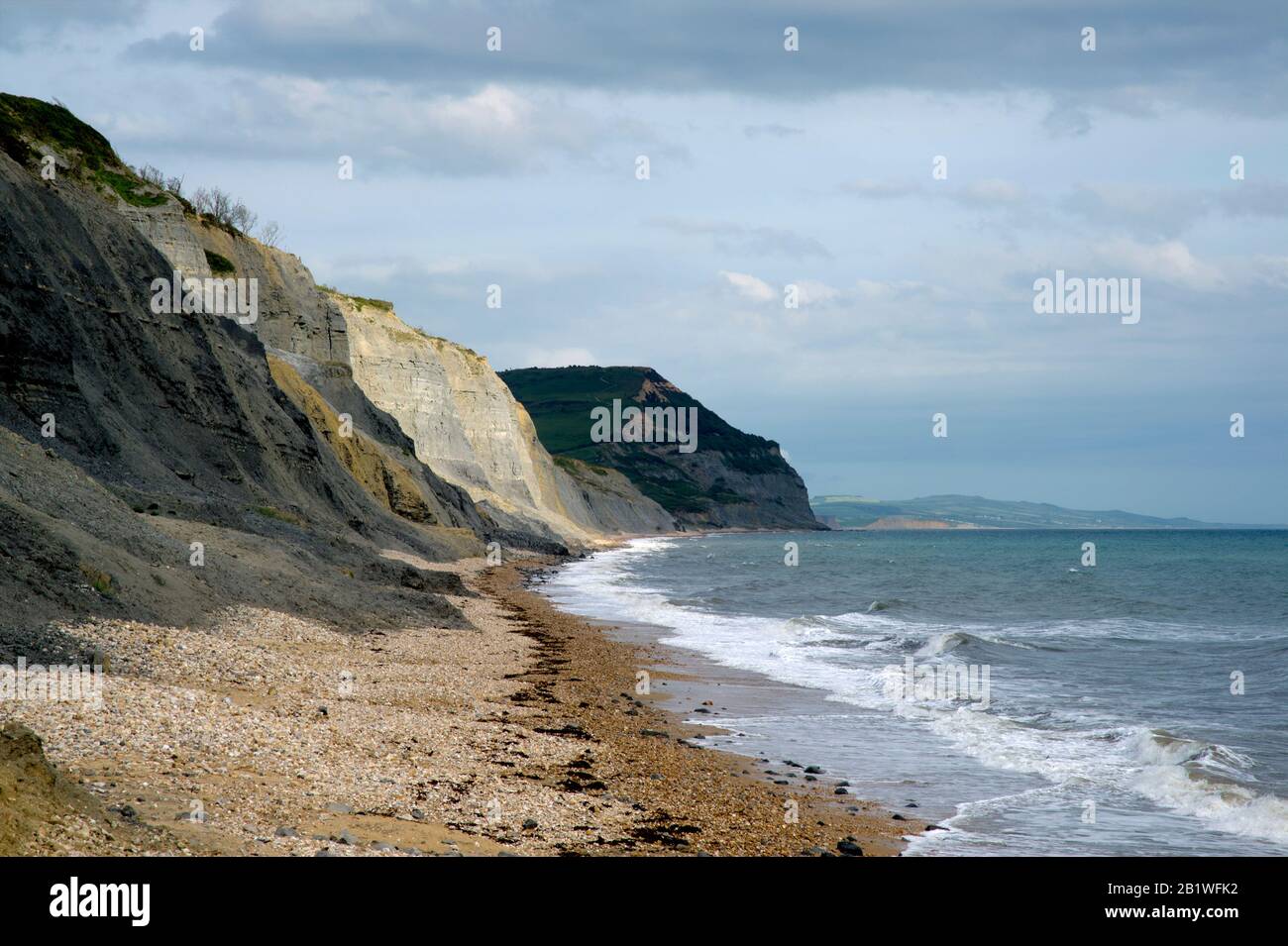 The Golden Cap - Dorset. Part of the Jurassic coastline, southern England. Stock Photo