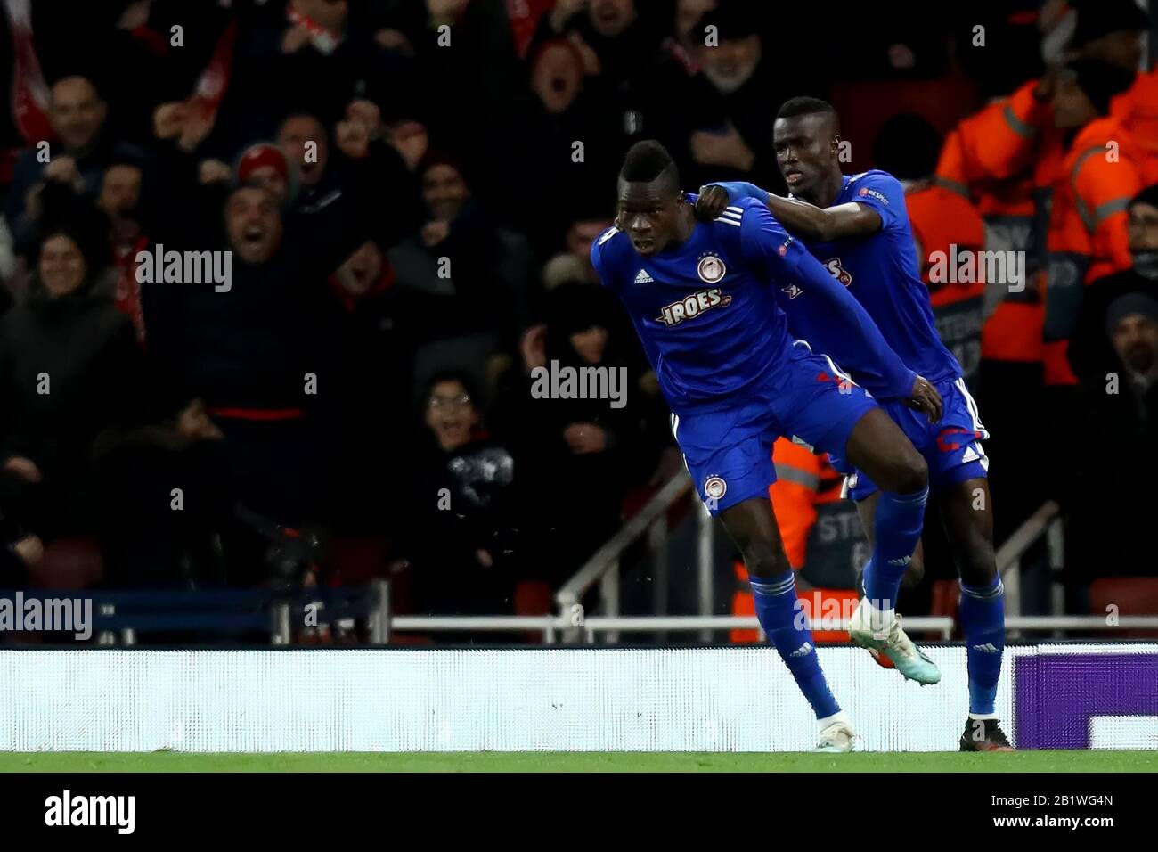 Emirates Stadium London Uk 27th Feb 2020 Uefa Europa League Arsenal Versus Olympiacos Pape Abou Cisse