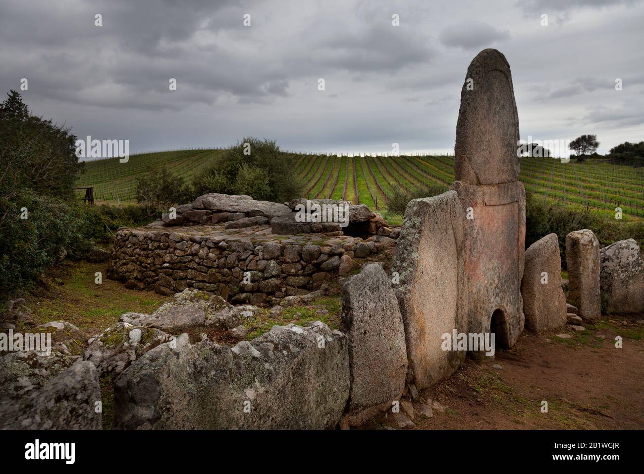 Giants megalithic tombs in Arzachena.Tomba dei Giganti di Coddu Vecchiu. Arzachena, Sardinia. Italy Stock Photo